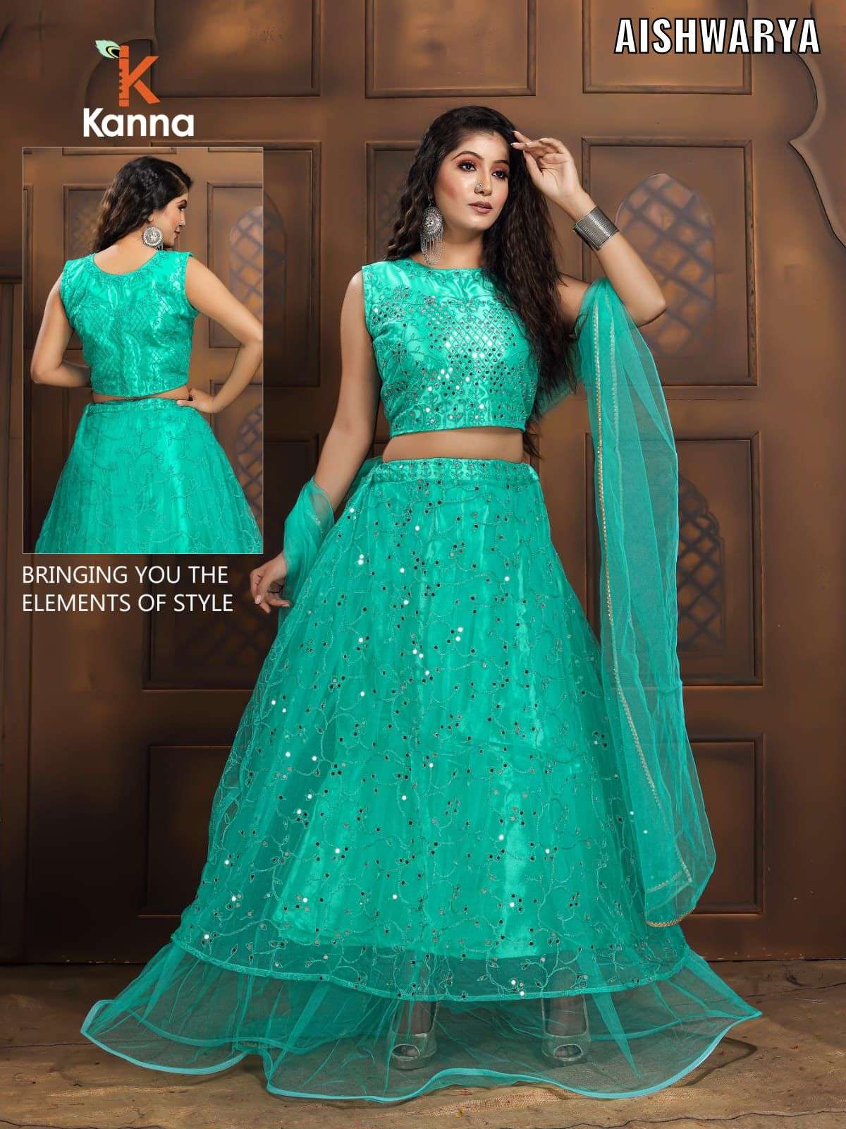 AISHWARYA BY KANNA 01 TO 06 SERIES DESIGNER NET LEHENGAS