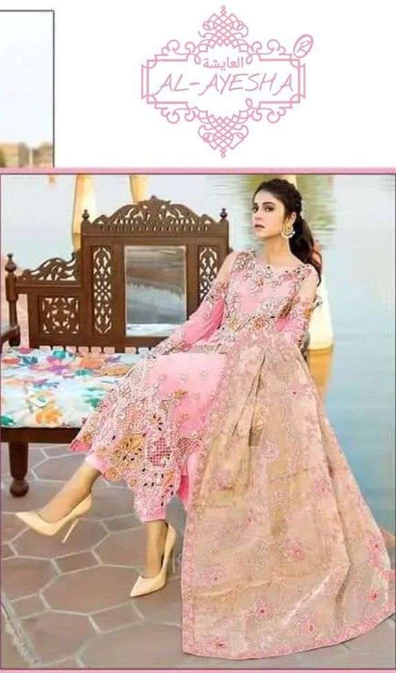 AL AYESHA BY ASLIWHOLESALE DESIGNER FAUX GEORGETTE PAKISTANI DRESS