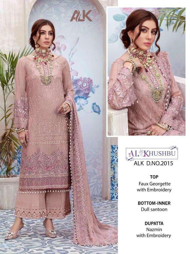 ALK 2015 HIT DESIGN BY AL KHUSHBU GEORGETTE EMBROIDERED DRESSES