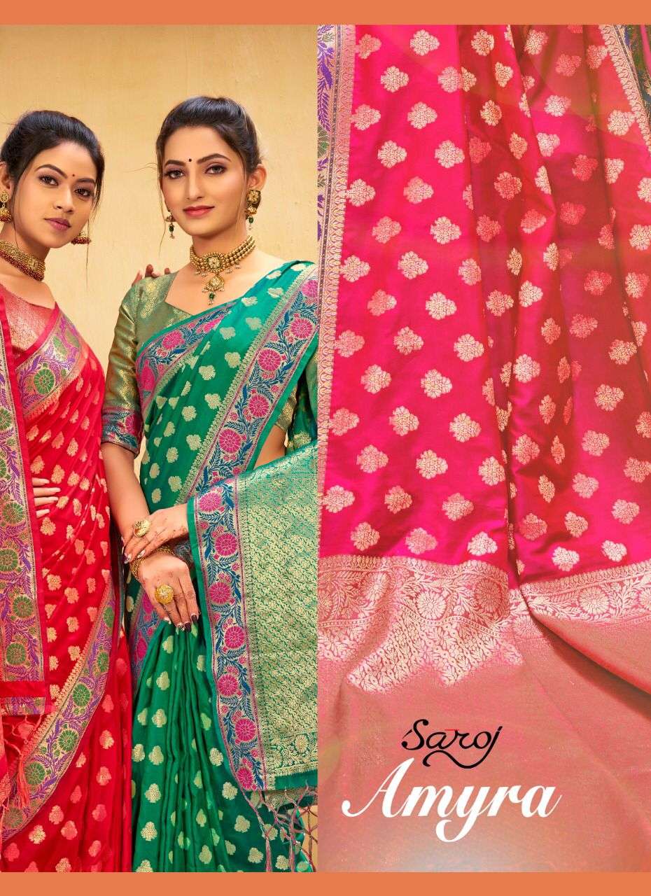 AMYRA BY SAROJ 202001 TO 202006 SERIES DESIGNER SILK SAREES