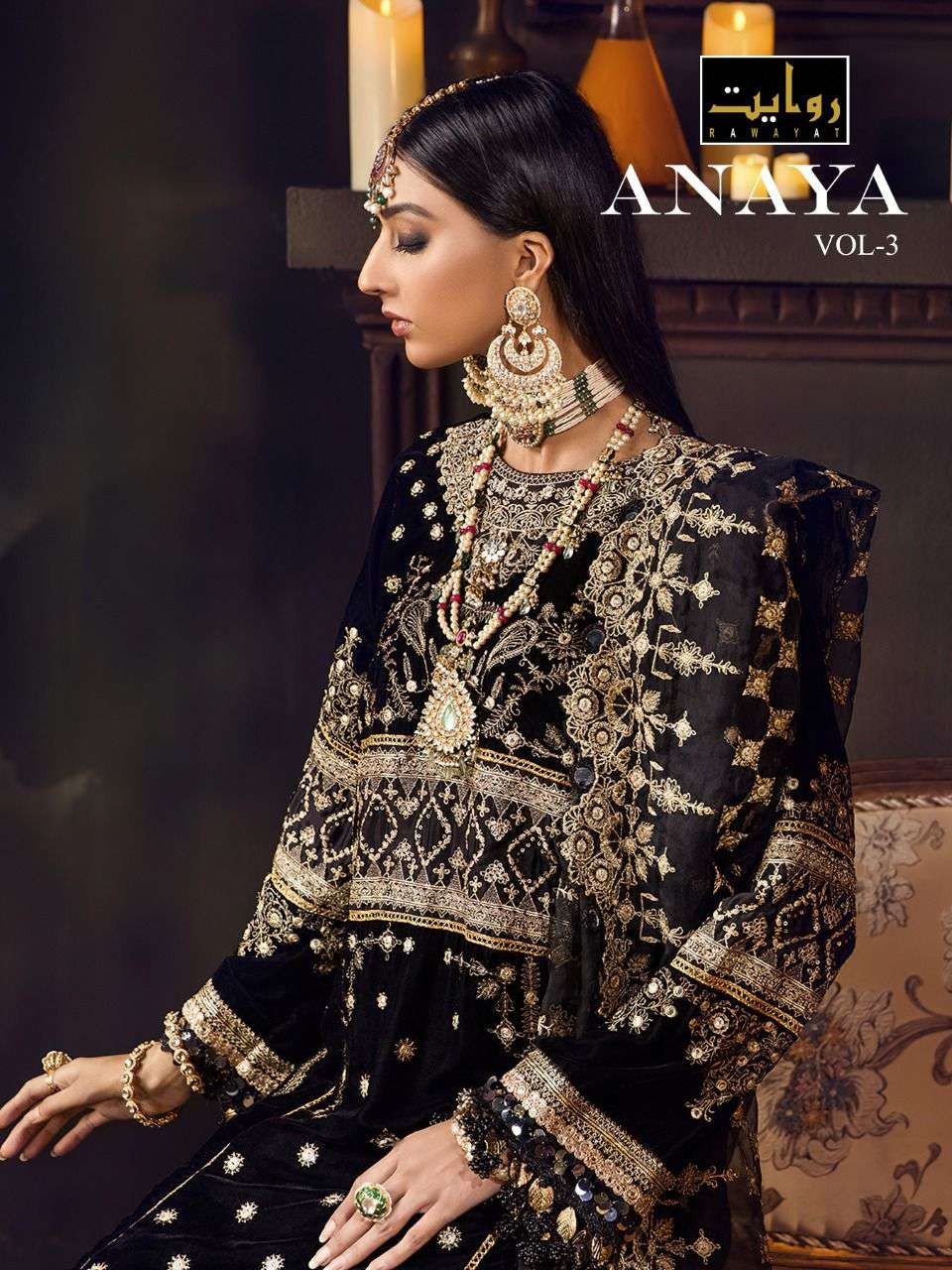 ANAYA VOL-3 BY RAWAYAT 1116 TO 1119 SERIES FAUX GEORGETTE EMBROIDERED DRESSES