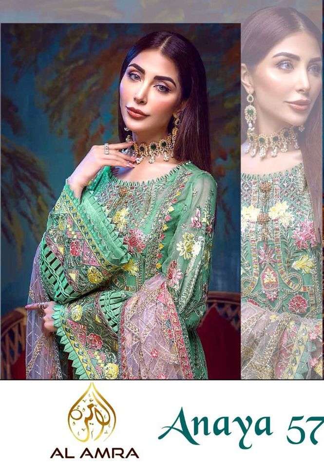 ANAYA ZF 57 BY AL AMRA BUTTERFLY NET EMBORIDERED PAKISTANI DRESS