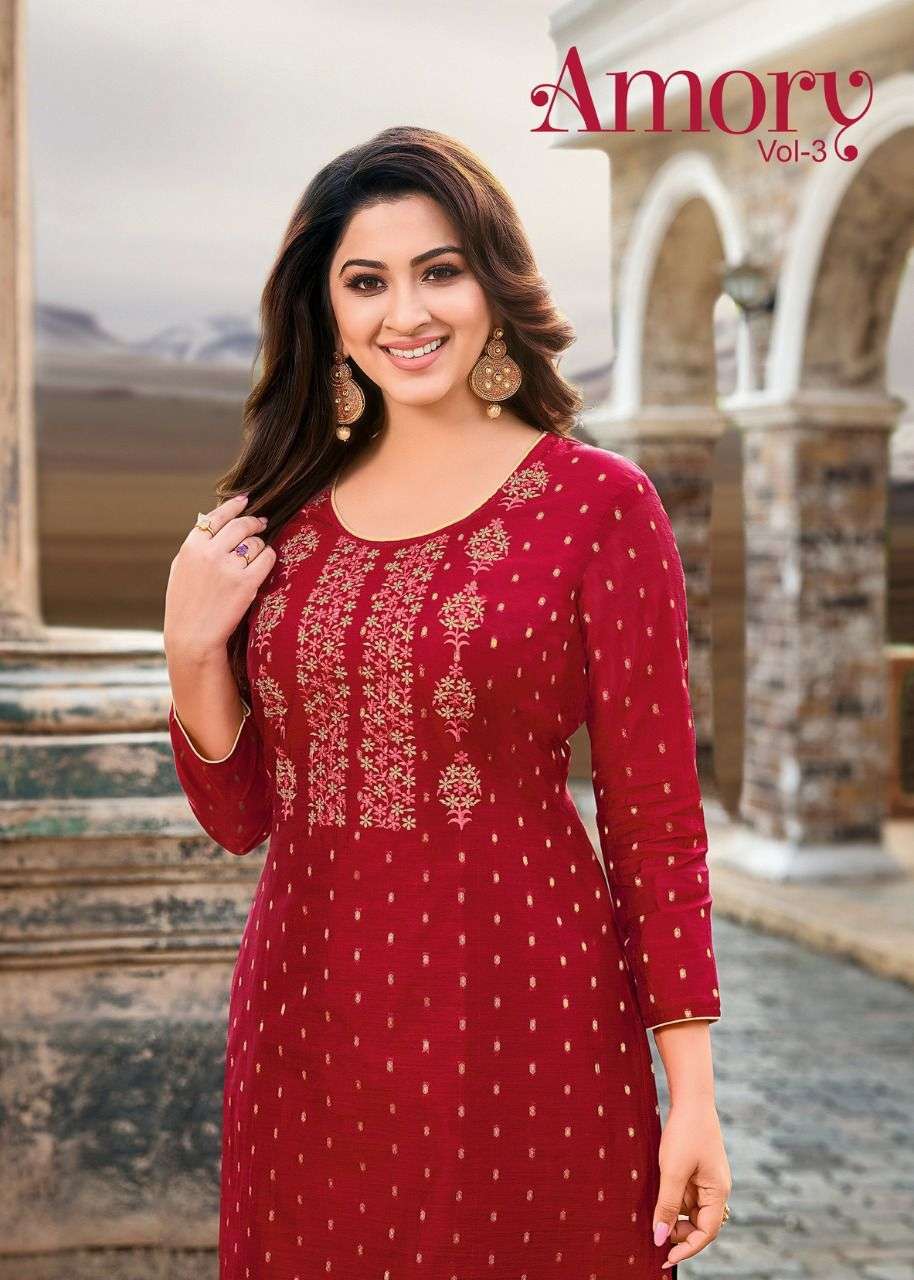 ARTIO AMORY VOL-3 BY KAPIL TRENDZ 25000 TO 25009 SERIES MODAL SILK KURTIS