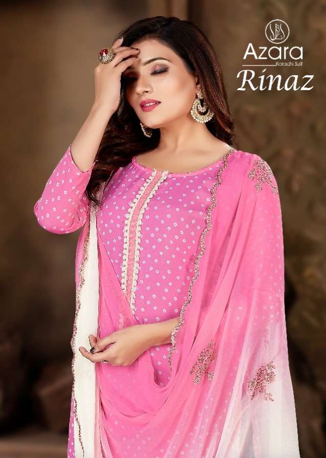 AZARA RINAZ BY RADHIKA FASHION 1001 TO 1005 SERIES DESIGNER CREPE DRESSES