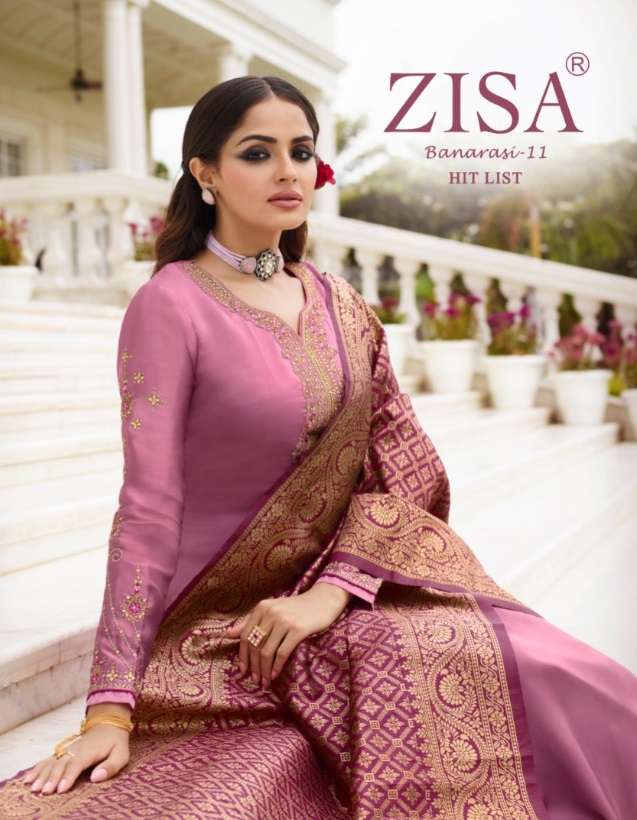 BANARASI VOL-11 HIT LIST BY ZISA 12622 TO 12625 SERIES GEORGETTE SATIN DRESSES