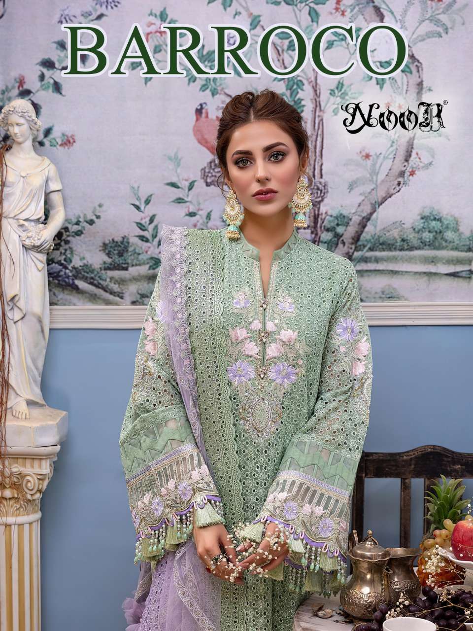 BARROCO BY NOOR 10080 TO 10082 SERIES DESIGNER PAKISTANI GEORGETTE DRESSES