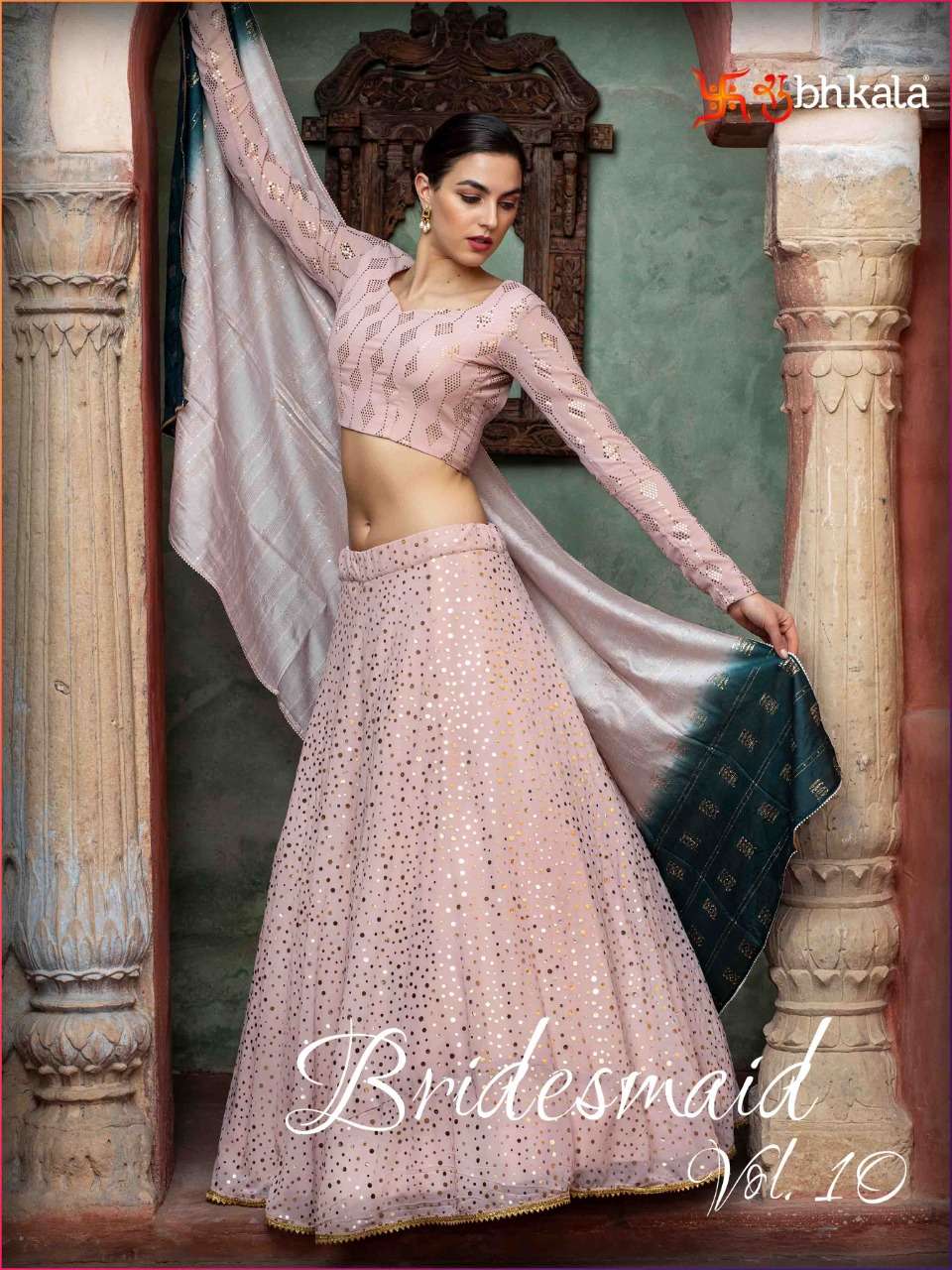 BRIDESMAID VOL-10 BY SHUBHKALA 1601 TO 1605 SERIES GEORGETTE LEHENGAS