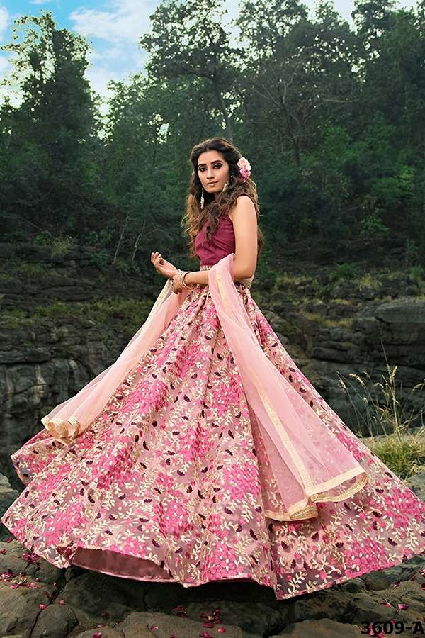 EUPHORIA VOL-4 BY ASLIWHOLESALE HEAVY DESIGNER SOFT NET LEHENGAS