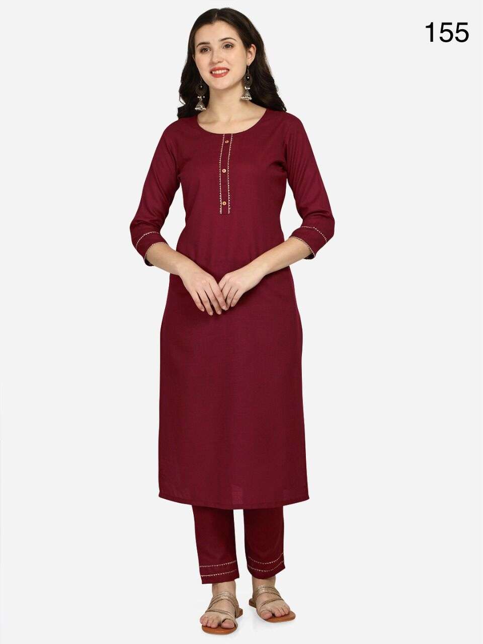 EVA BY LADYVIEW 152 TO 157 SERIES DESIGNER SLUB KURTIS WITH BOTTOM