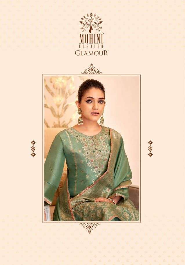 GLAMOUR VOL-112 BY MOHINI FASHION 1201 TO 1206 SERIES DESIGNER VISCOSE JACQUARD SHARARA DRESSES