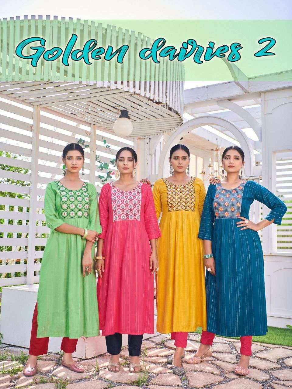 GOLDEN DIARIES VOL-2 BY ASLIWHOLESALE 101 TO 108 SERIES DESIGNER RAYON KURTIS