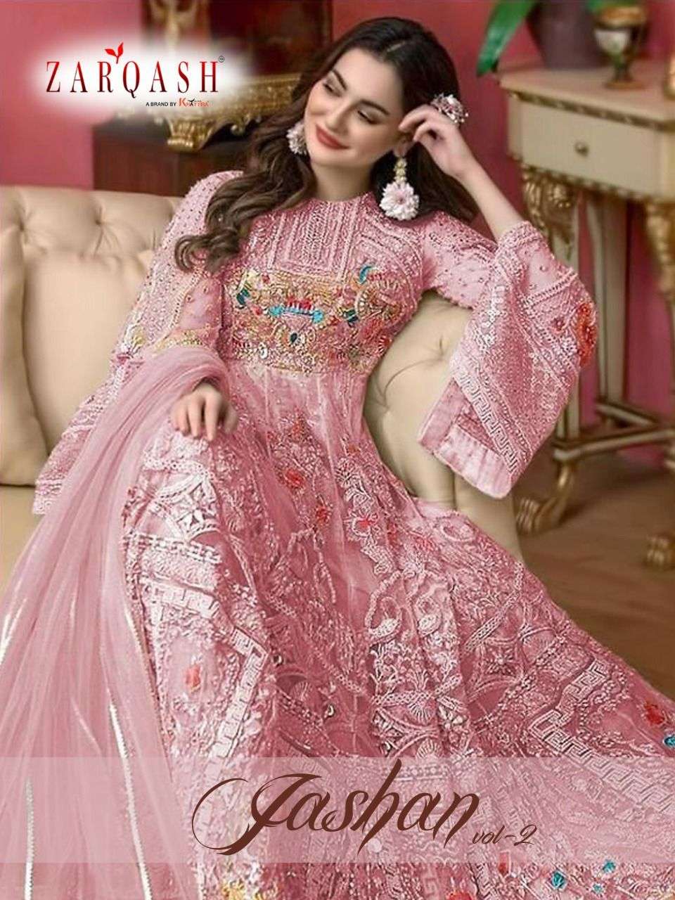 JASHAN VOL-2 BY ZARQASH Z-2082-A TO Z-2082-D SERIES BUTTERFLY NET DRESSES