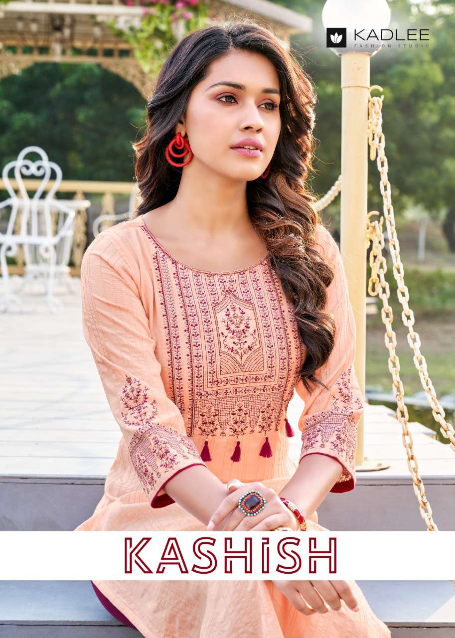 KASHISH BY KADLEE 607 TO 612 SERIES EMBROIDERED RAYON KURTIS