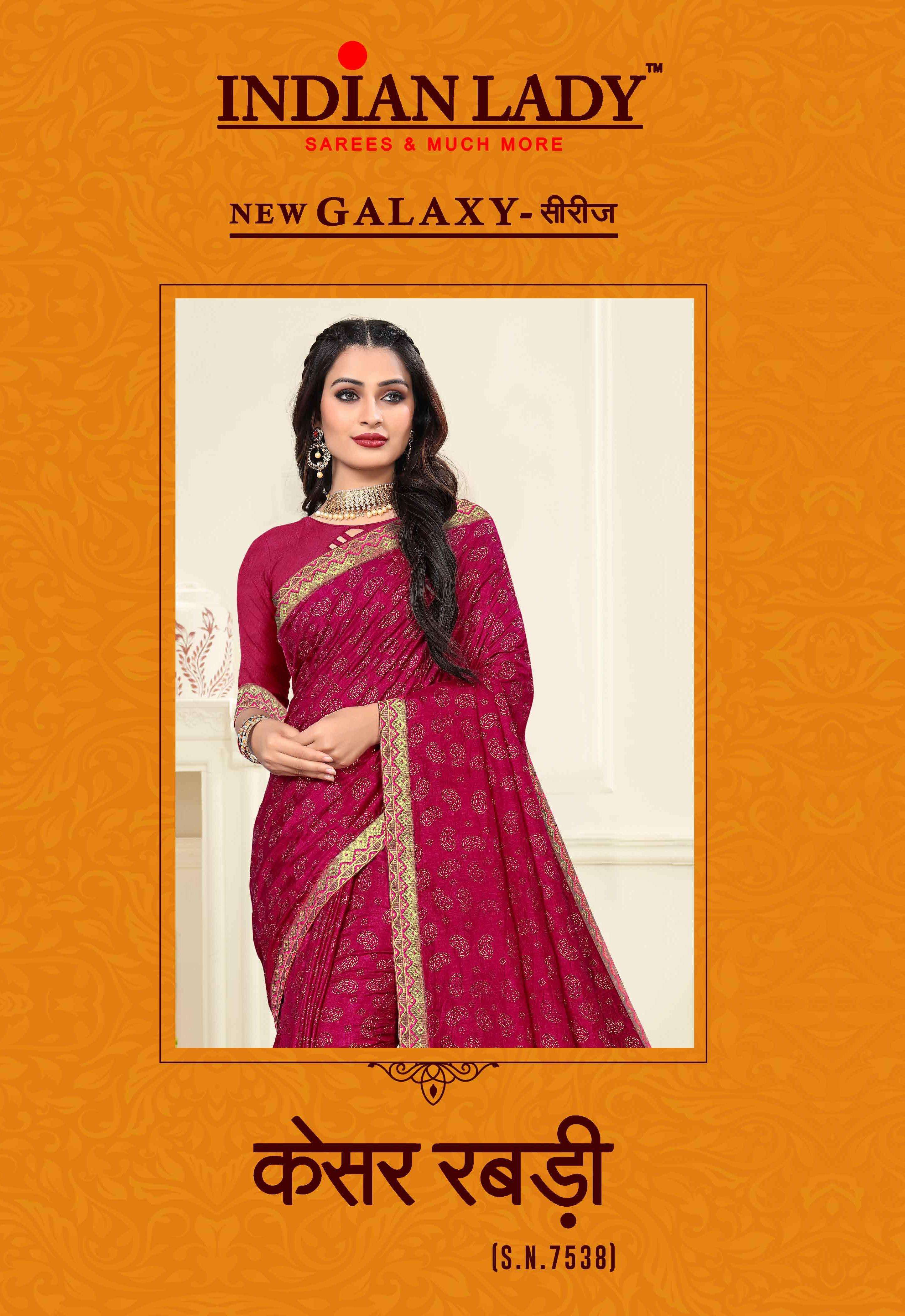 KESAR RABDI VOL-5 BY INDIAN LADY 7538-A TO 7538-H SERIES DESIGNER SAREES