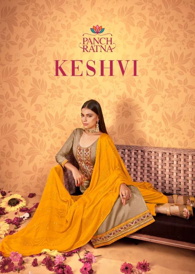 KESHVI BY PANCH RATNA 11451 TO 11455 SERIES DESIGNER SILK DRESSES