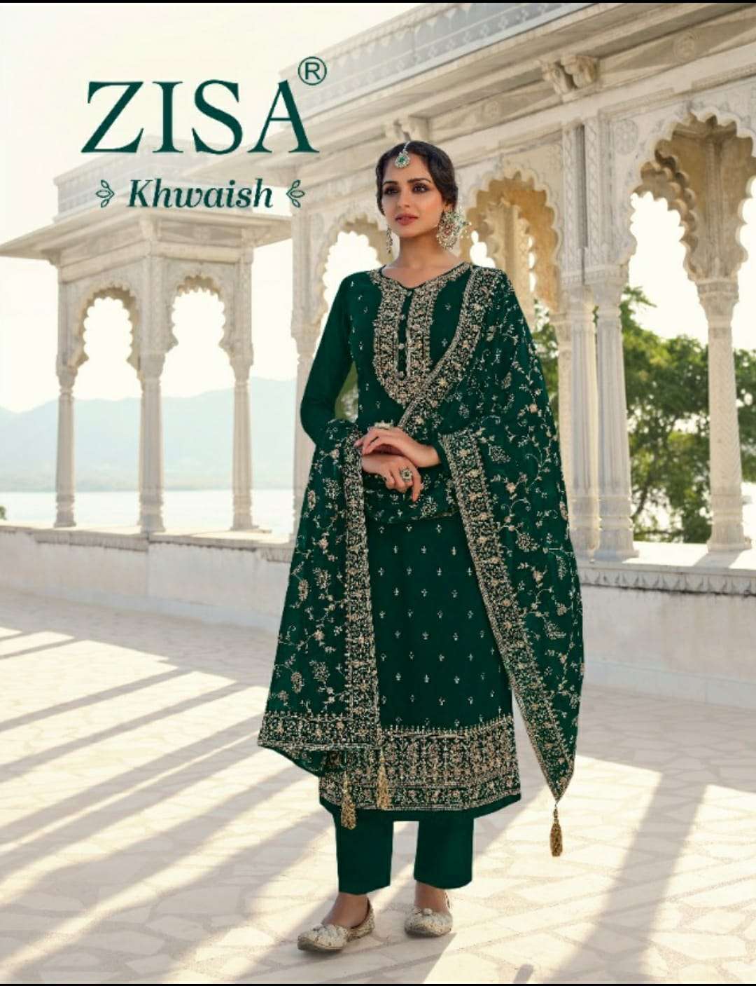 KHWAISH BY ZISA 13251 TO 13256 SERIES GEORGETTE EMBROIDEREDDRESSES