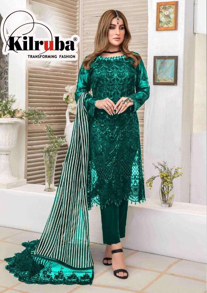 KILRUBA K-166 COLOURS BY KILRUBA HEAVY GEORGETTE PAKISTANI DRESSES