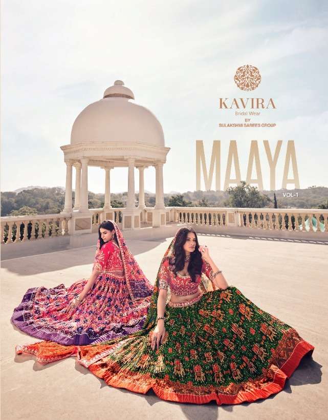 MAAYA VOL-1 BY KAVIRA 101 TO 109 SERIES HEAVY DESIGNER GEORGETTE SILK LEHENGAS