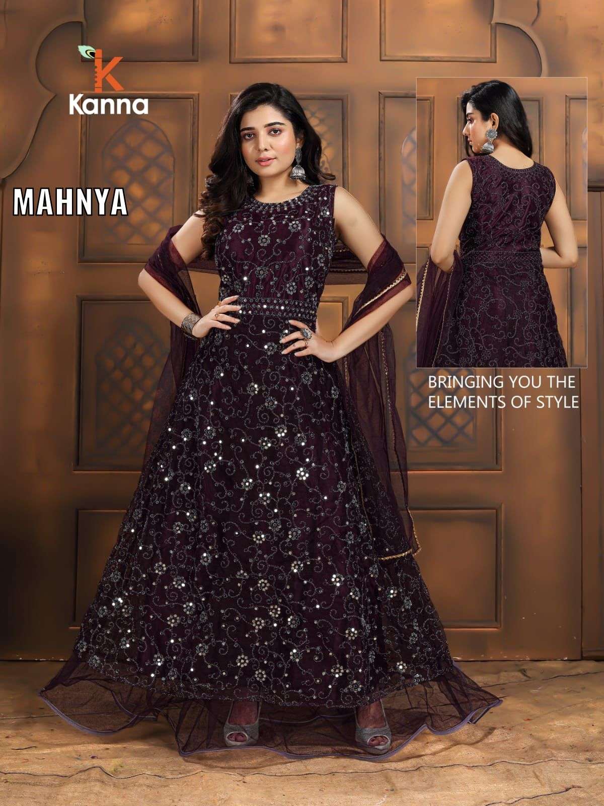 MAHNYA BY KANNA 01 TO 06 SERIES DESIGNER NET DRESSES