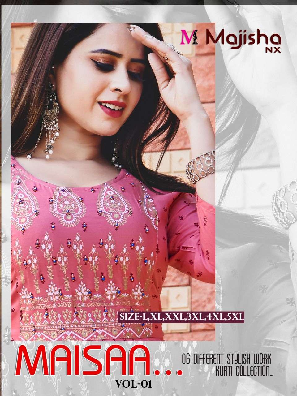 MAISA VOL-1 BY MAJISHA NX 1001 TO 1006 SERIES DESIGNER RAYON KURTIS