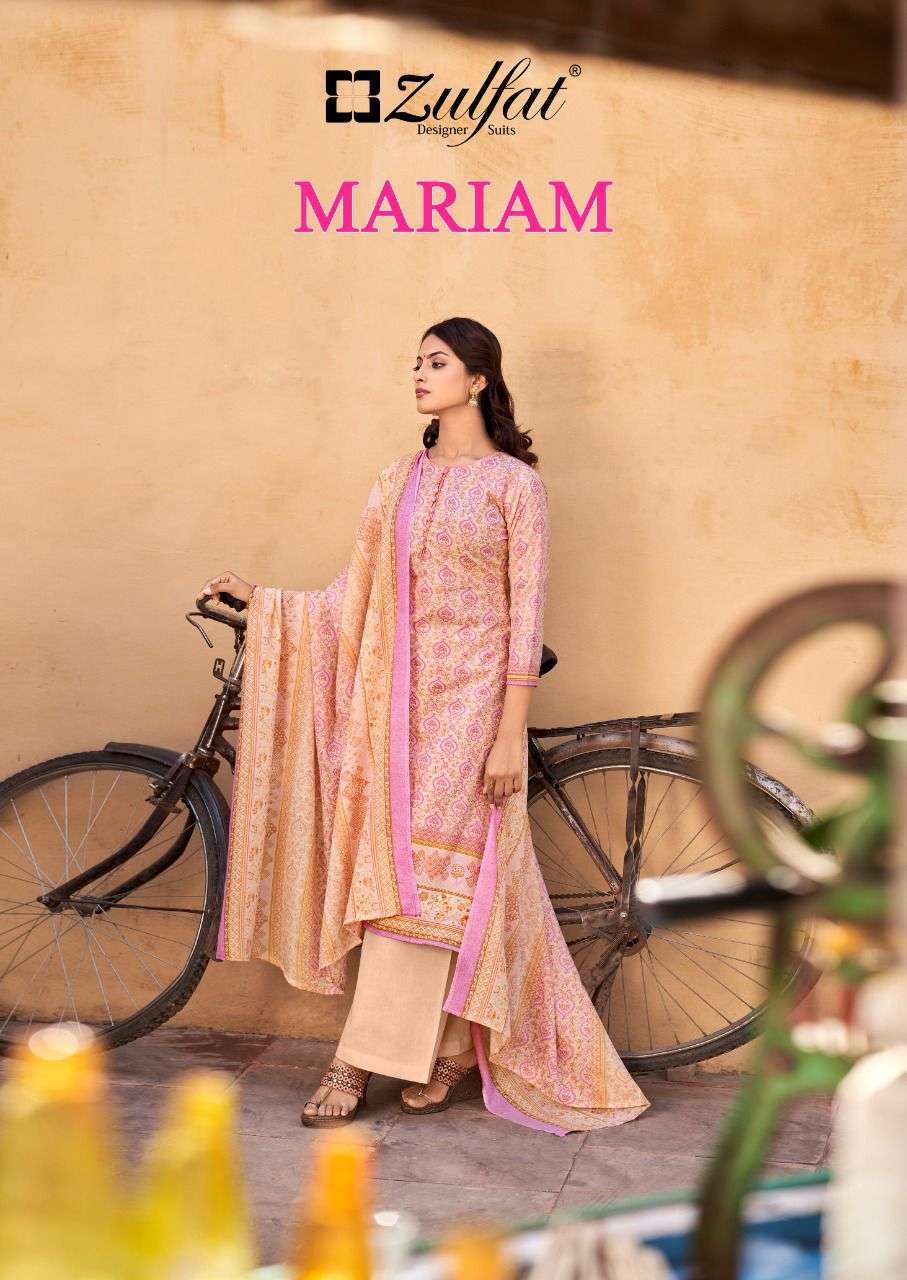 MARIAM BY ZULFAT 389-001 TO 389-010 SERIES DESIGNER COTTON DRESSES