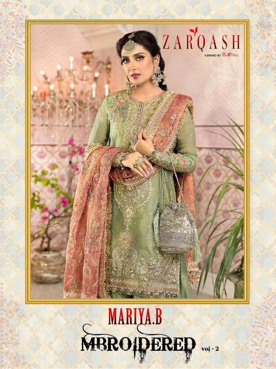 MARIYA.B MBROIDERED VOL-2 BY ZARQASH Z-2080-A TO Z-2080-C SERIES ORGANZA DRESSES