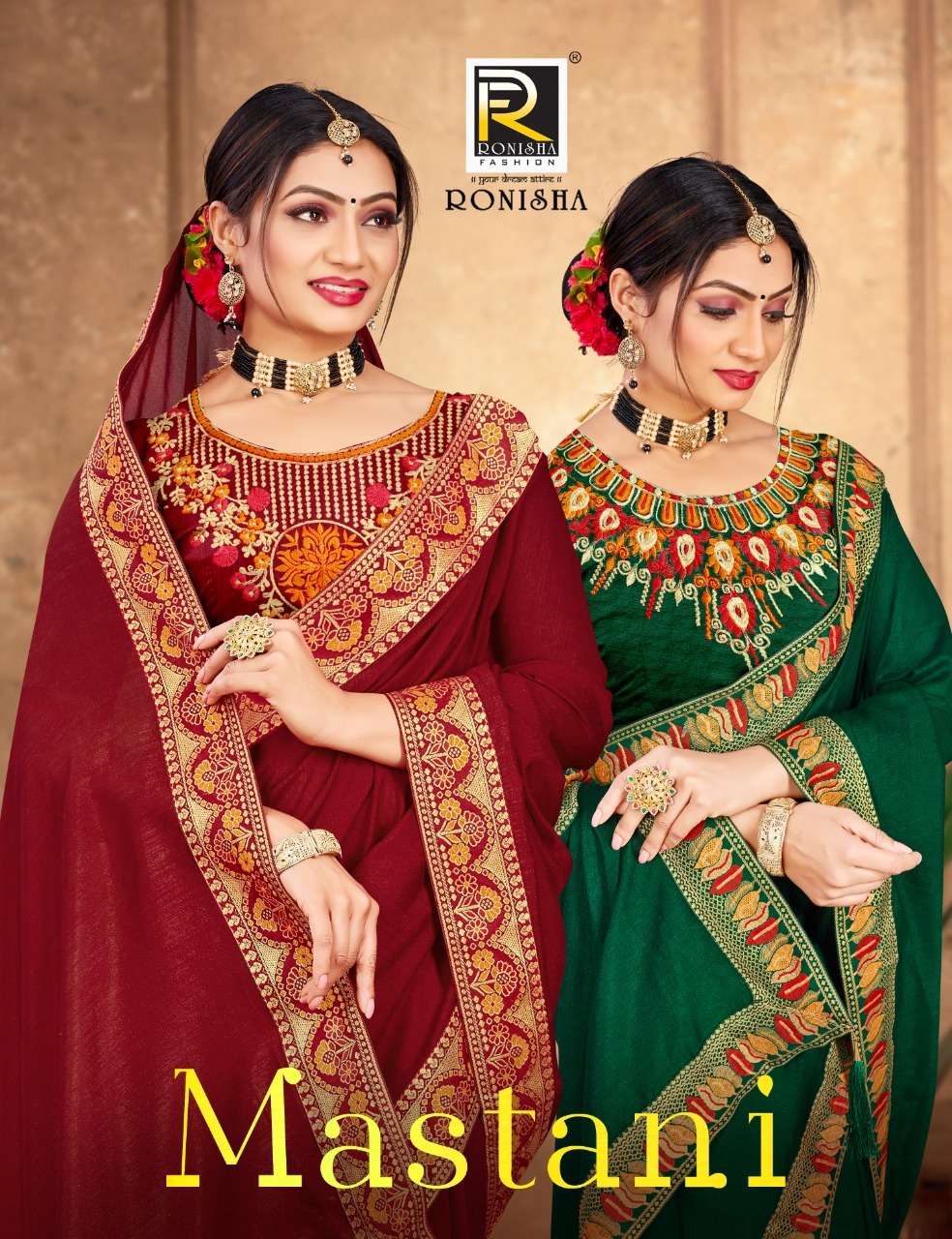 MASTANI BY RONISHA FASHION 1001 TO 1008 SERIES DESIGNER VICHITRA SILK SAREES