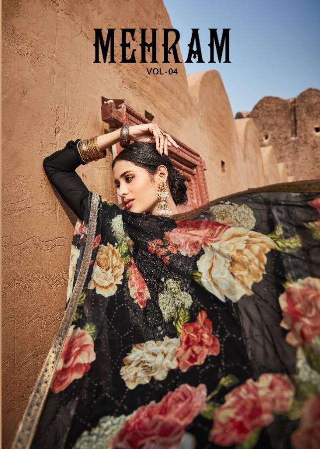 MEHRAM VOL-4 BY KARMA TRENDZ 1026 TO 1032 SERIES DESIGNER GEORGETTE DRESSES