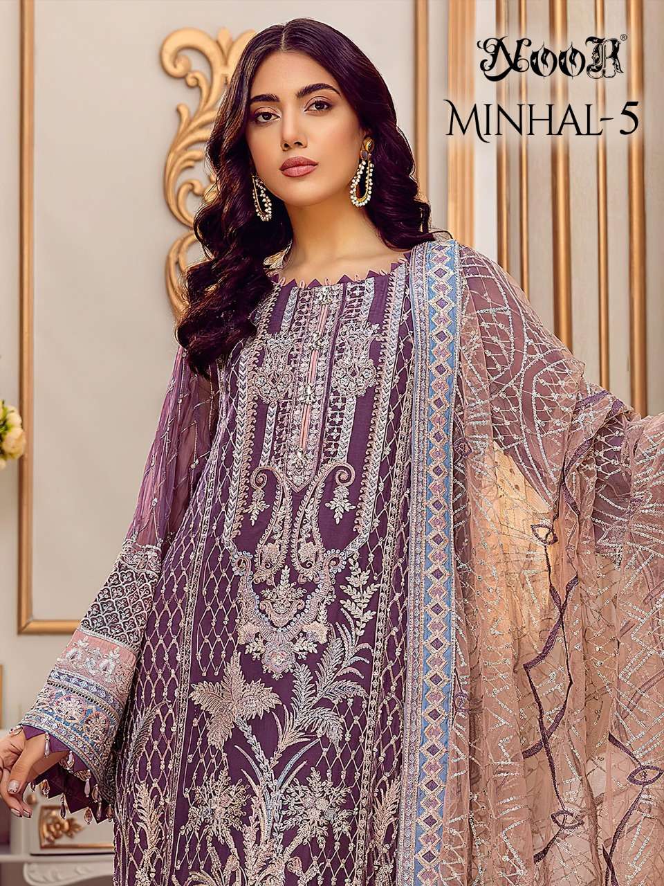 MINHAL VOL-5 BY NOOR 13302 TO 13304 SERIES DESIGNER GEORGETTE DRESSES