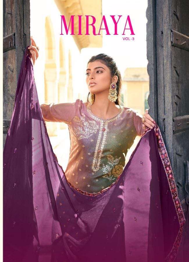 MIRAYA VOL-3 BY KARMA TRENDZ 3042 TO 3047 SERIES SILK JACQUARD DRESSES