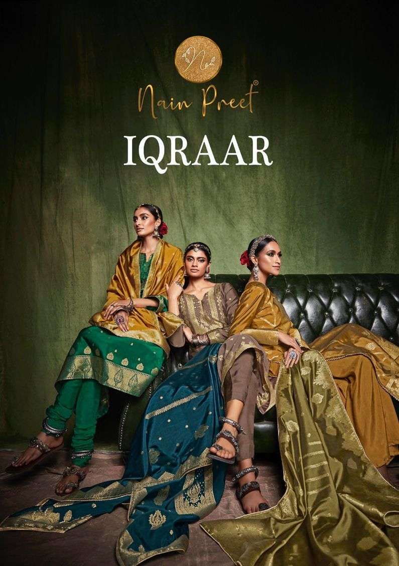 NAINPREET IQRAAR BY MUMTAZ ARTS 2001 TO 2006 SERIES DESIGNER SILK DRESSES