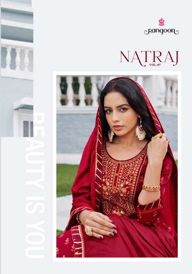 NATRAJ VOL-7 BY RANGOON 3521 TO 3524 SERIES RAYON DRESSES