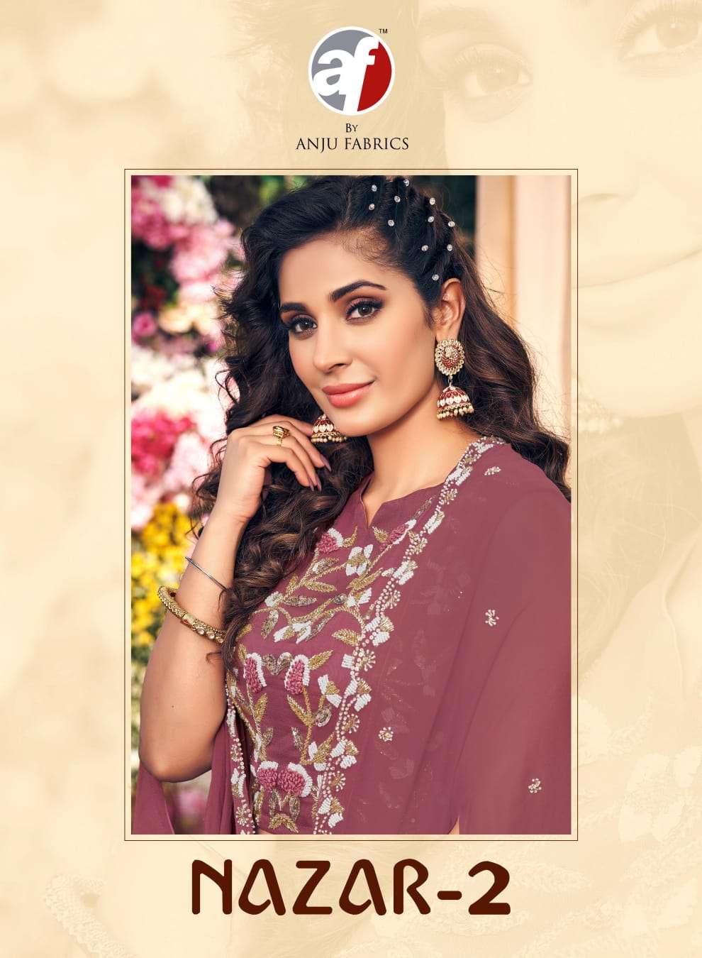 NAZAR VOL-2 BY ANJU FABRICS 7011 TO 7014 SERIES DESIGNER GEORGETTE TOP WITH BOTTOM AND JACKET