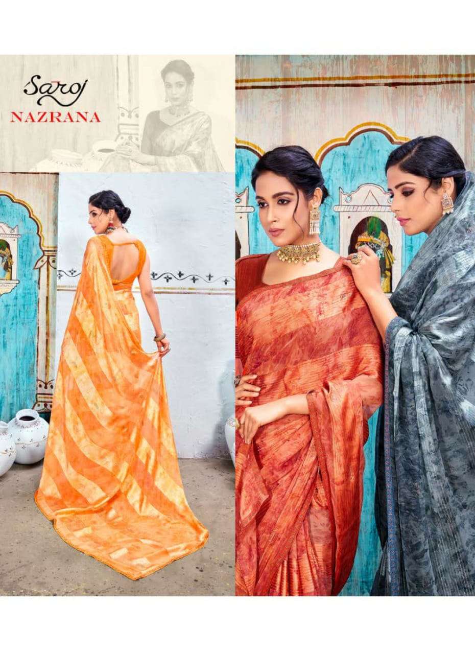 NAZRANA BY SAROJ 195001 TO 195006 SERIES DESIGNER GEORGETTE SAREES