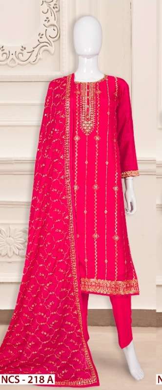 NCS-218 BY VINAY FASHION DESIGNER PURE DOLA JACQUARD DRESSES