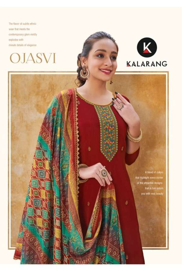 OJASVI BY KALARANG 3551 TO 3554 SERIES EMBROIDERED SILK DRESSES