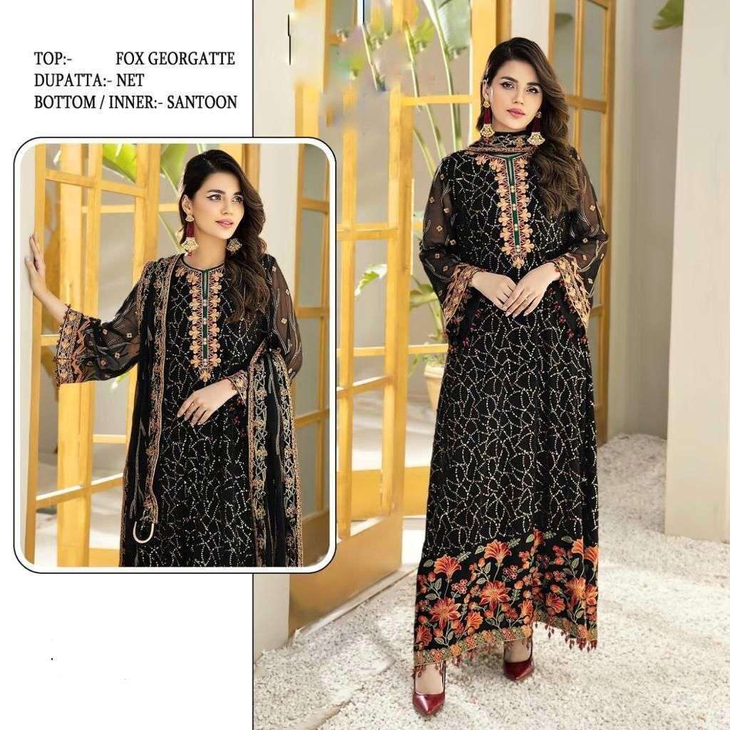 PAKISTANI 312 HIT DESIGN BY ASLIWHOLESALE GEORGETTE EMBORIDERED PAKISTANI DRESS