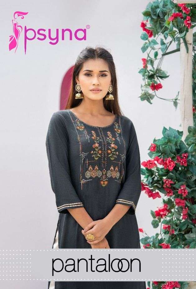 PANTALOON BY PSYNA 1001 TO 1008 SERIES DESIGNER RAYON KURTIS