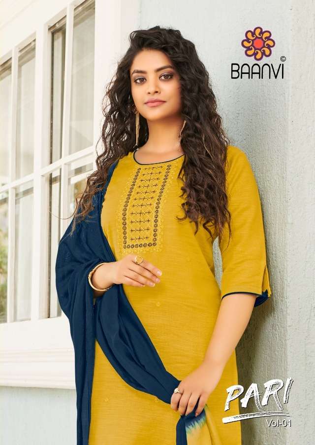 PARI VOL-1 BY BAANVI 1001 TO 1006 SERIES PRINTED COTTON KURTIS WITH PANT