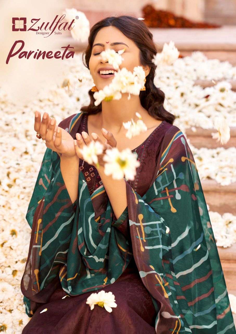 PARINEETA BY ZULFAT 390-001 TO 390-010 SERIES DESIGNER COTTON DRESSES