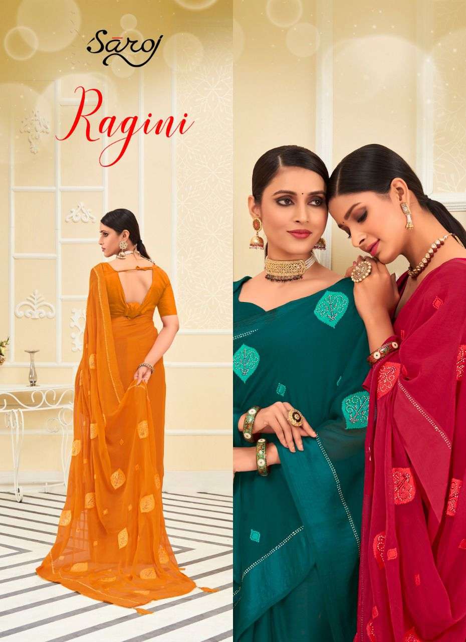 RAGINI BY SAROJ 253001 TO 253006 SERIES DESIGNER CHIFFON SAREES