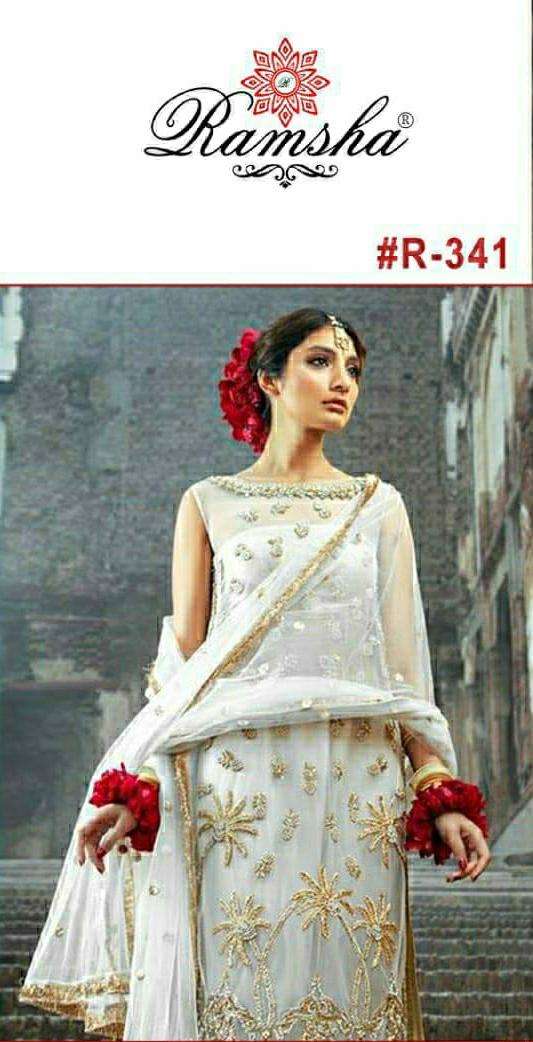 RAMSHA R-341 HIT DESIGN BY RAMSHA DESIGNER GEORGETTE PAKISTANI DRESSES