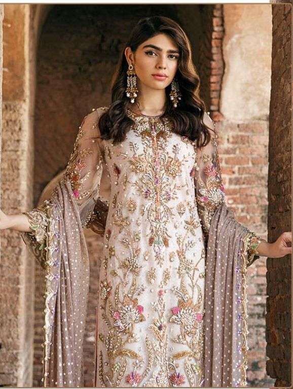 RAMSHA R-406 NX BY RAMSHA 406-A TO 406-D SERIES GEORGETTE EMBROIDERED DRESSES