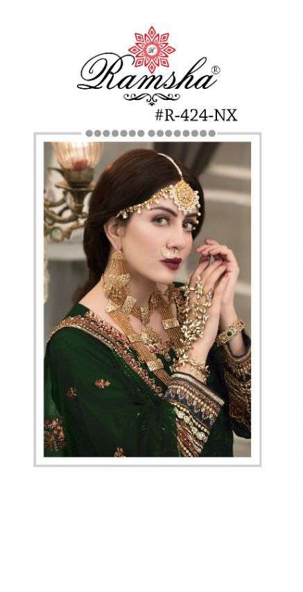 RAMSHA R-424 NX BY RAMSHA 424-A TO 424-D SERIES DESIGNER GEORGETTE PAKISTANI DRESSES