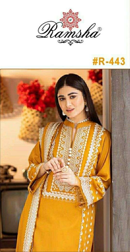 RAMSHA R-443 HIT DESIGN BY RAMSHA DESIGNER GEORGETTE PAKISTANI DRESSES