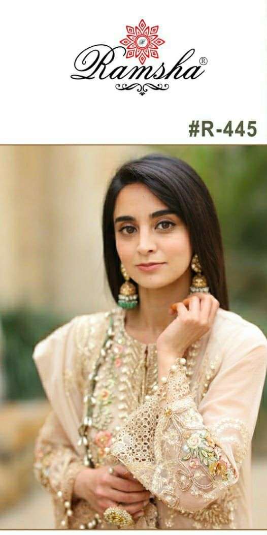 RAMSHA R-445 HIT DESIGN BY RAMSHA DESIGNER GEORGETTE PAKISTANI DRESSES