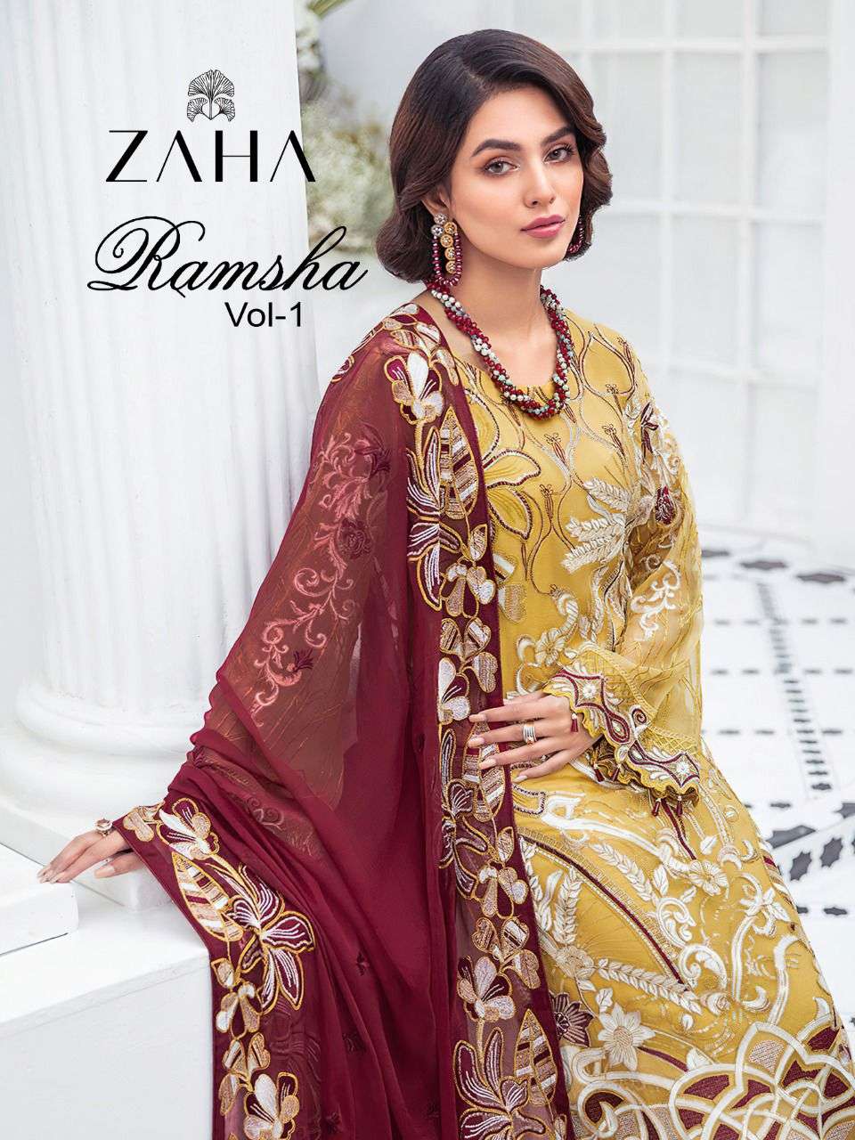 RAMSHA VOL-1 BY ZAHA 10015 TO 10017 SERIES GEORGETTE PAKISTANI DRESSES