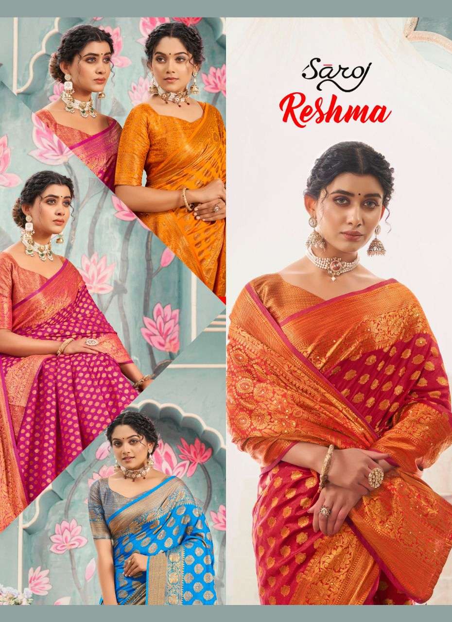 RESHMA BY SAROJ 276001 TO 276005 SERIES DESIGNER SILK SAREES