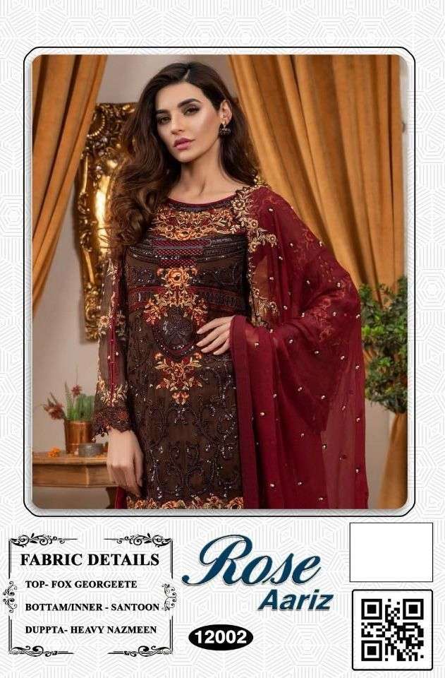 ROSE AARIZ 12002 HIT DESIGN BY SHANAYA FASHION HEAVY FAUX GEORGETTE DRESS