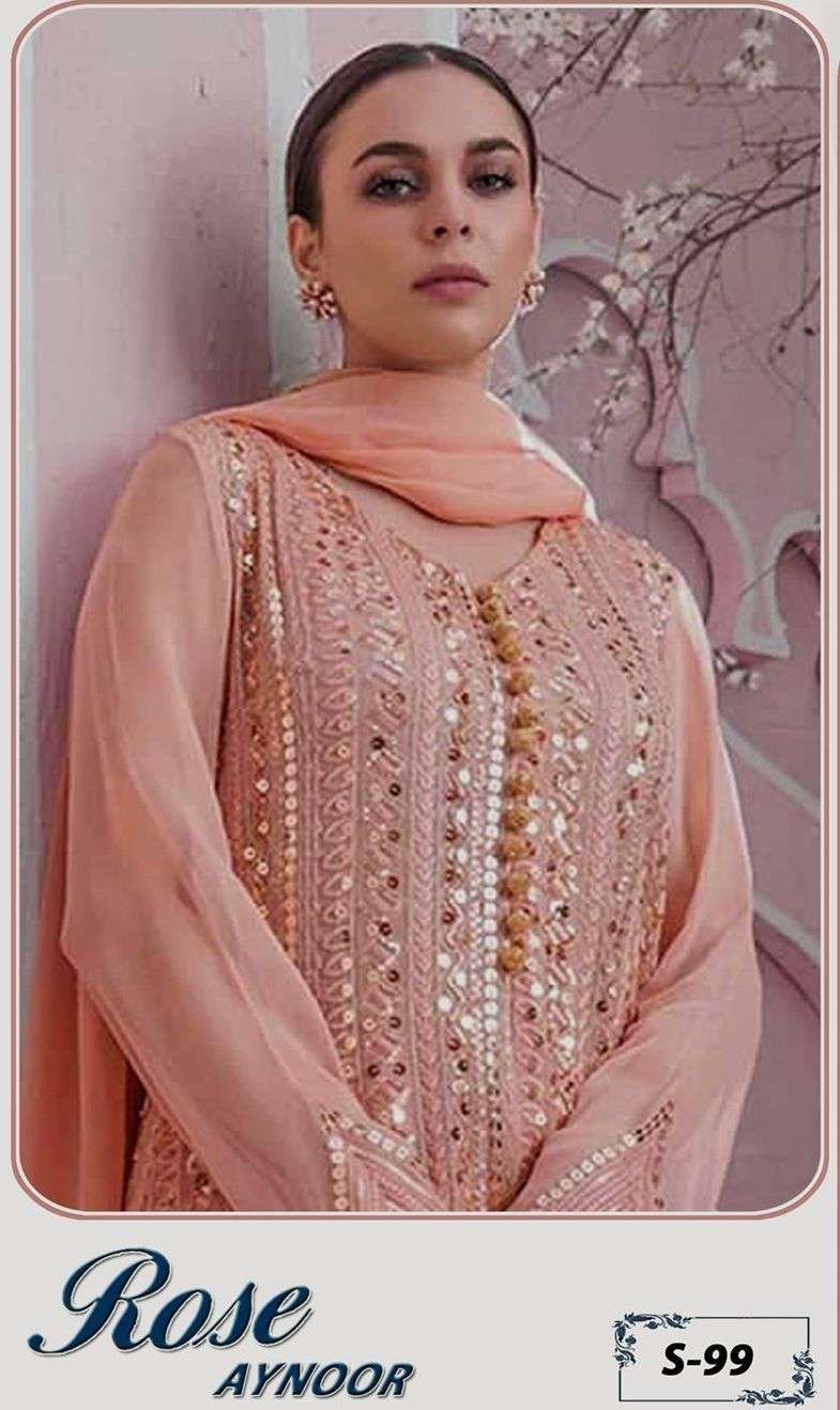 ROSE AYNOOR S-99 HIT DESIGN BY SHANAYA FASHION HEAVY FAUX GEORGETTE DRESS